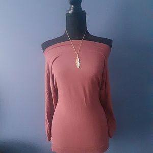 Vera Wang Off-the-Shoulder Rose Top